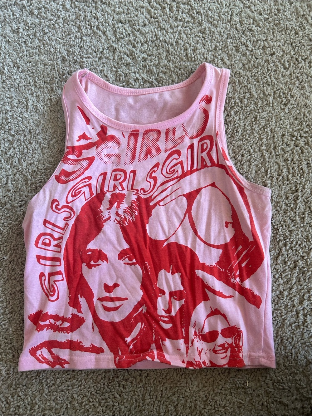 Pink Graphic 'GIRLS' Tank Top